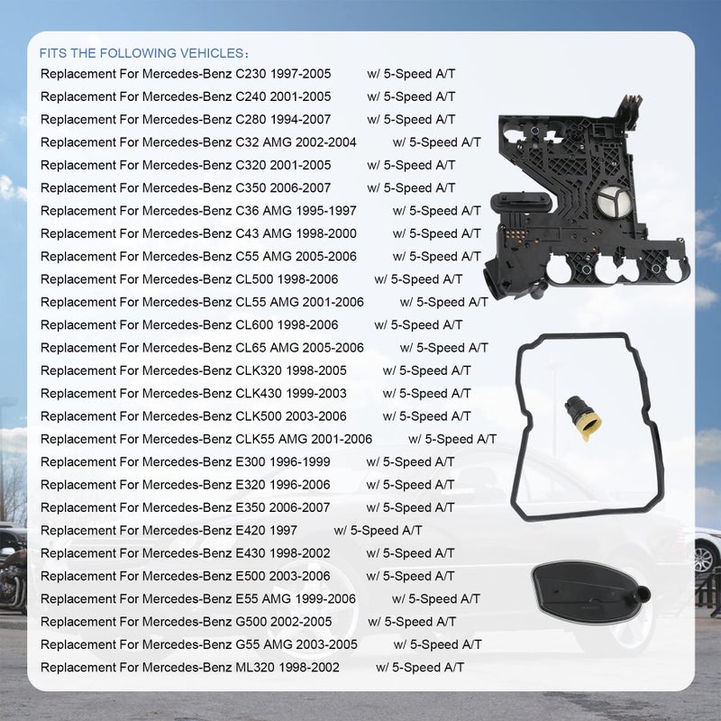 JDMSPEED Transmission Conductor Plate+Connector+Gasket+Filter Kit Compatible with Mercedes Benz 722.6 5-Speed Automatic, Replace # 1402701161, 2035400253, 68049181AA, 028780 - Image 2